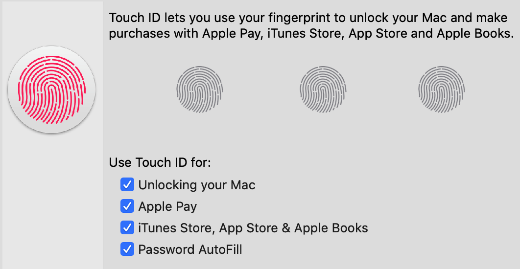Touch ID dialog